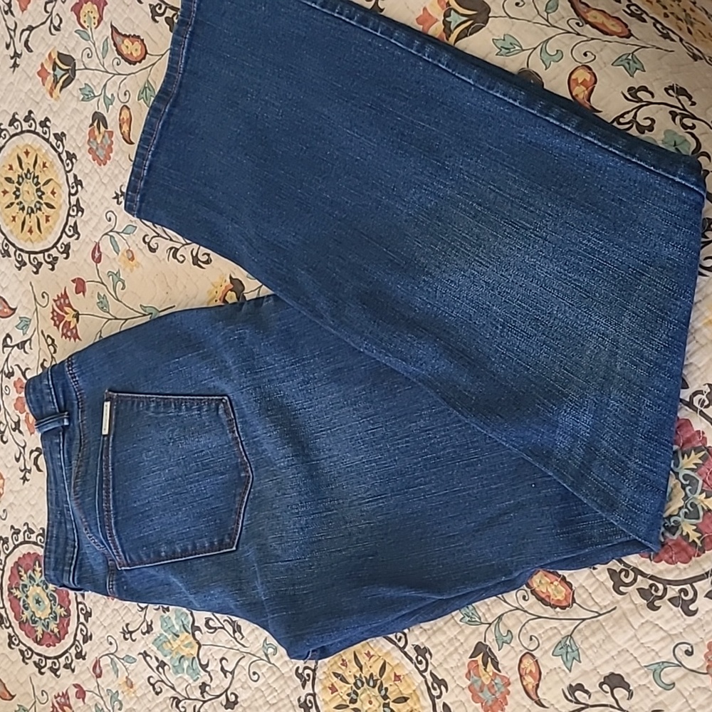 Boot cut jeans.